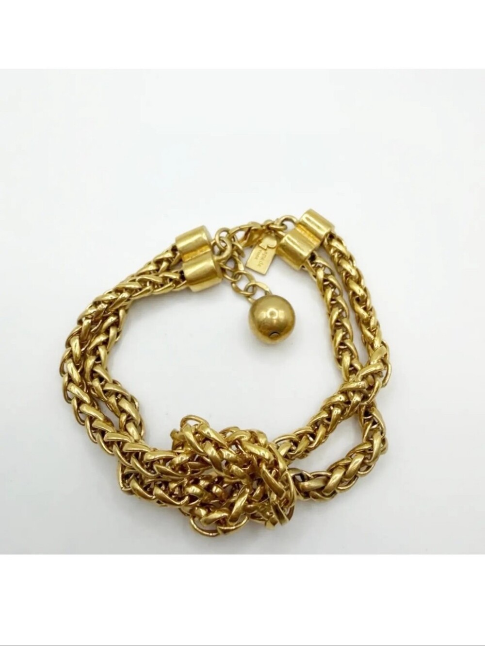 Kate Spadw Gold Tone Double Chain Knot Bracelet EUC